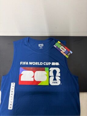 Official FIFA World Cup 26 Navy Blue Men's Sleeveless Shirt Size M (NEW)